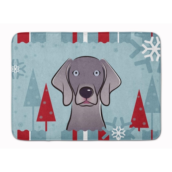 Carolines Treasures Winter Holiday Weimaraner Machine Washable Memory Foam Mat BB1727RUG - main